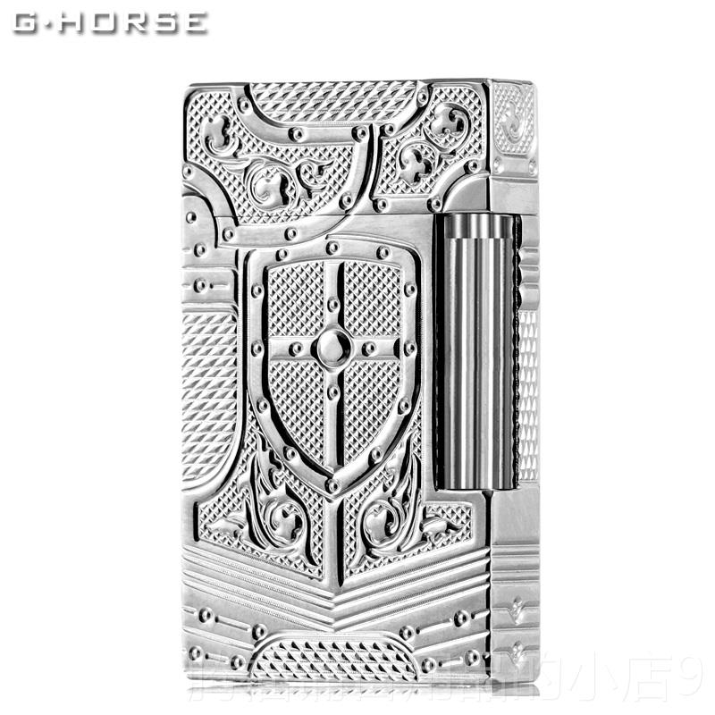 正品铜商务神骏hore正g品男朗声打火机防风充气超薄清脆s纯黄侧滑