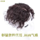 高档青丝黛假发真松顶无痕遮白发补发片蓬手织女薄短卷发隐形补头