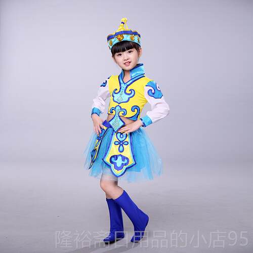 高档马蹄哒演出儿童蒙服古服服男童女哒童少数民族服新款幼儿筷子