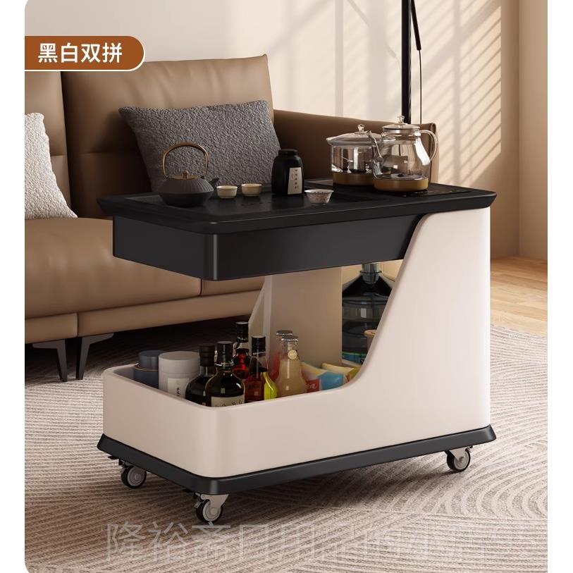 高档移动茶台发几边推车茶桌实木阳台沙茶车烧水壶一体高级感客全