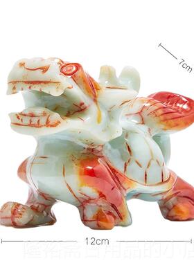 高档玄空玉龙头龟摆件家居龙书岫房客龟厅摆设古办公室工艺品玄武