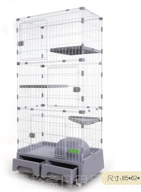 高档创自带厕所猫笼子猫砂盆一加体家室用加高大逸加宽缅因猫别墅