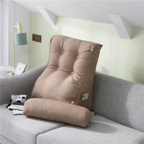 S588简约纯色带头枕大靠靠F75869TS背可调床头三角靠枕飘节窗沙发