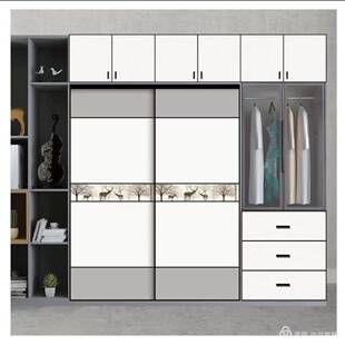 573衣柜门推门门滑移现代简约门欧式柜卧室衣橱环保拉实木门高密