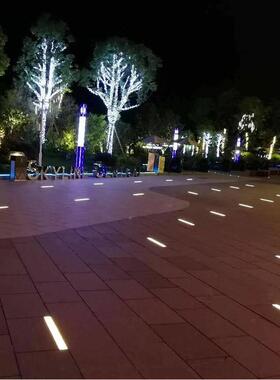 le光IWSd长条感应地砖灯发七彩地板广灯场户外地条形嵌入式灯线条