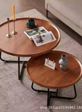 轻几奢茶约简民宿酒店创意小圆桌小户型厅家用圆形组合TPH客茶几