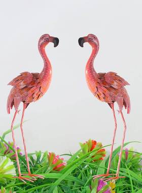 火火烈鸟铁艺烈鸟摆花园装件饰物橱窗活动摆动件婚礼工艺品