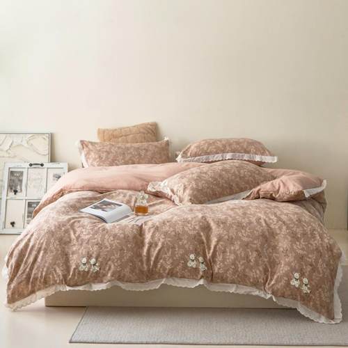 A类花边DD-A310层纱印花四件套三件双套柔软舒适可单睡床被套枕裸