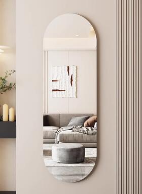 软全镜子贴墙自粘衣身穿衣镜贴在墙上的免门IZX打孔柜内装镜面试