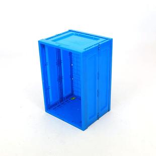 注塑0塑料折0叠箱蓝色6 34密封周转FRE汽0配箱