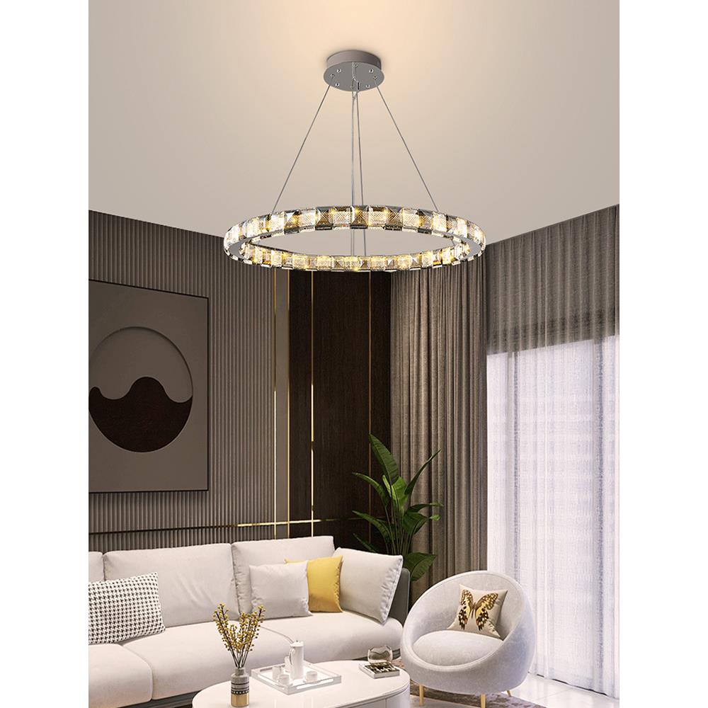 新款简约奢水晶室吊灯客厅现代高档LED灯饰卧餐时厅尚5902轻创意