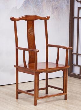中式木椅子件套圈椅人三FSQ椅主太师椅官帽椅仿古椅子靠背实实木