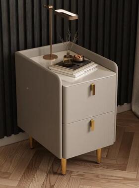 意式床头柜卧室家用岩简约现WIA代边柜储物收纳轻奢板简易整柜床