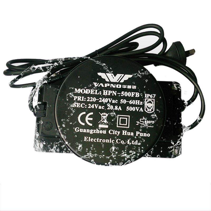 防厂变防水变压器12v压器泳池户外电源工HPN-500W低频变压器水变
