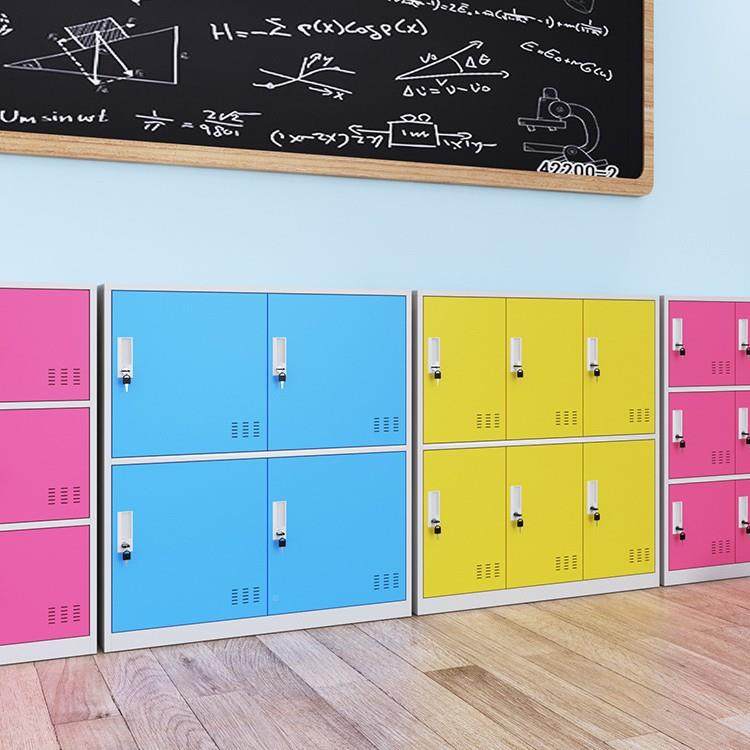 幼儿园书柜教室学包of-wjg生铁彩皮储物柜小柜子色更衣柜带磁吸收
