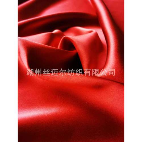 重磅服全真丝素绉30OAKm/m缎装套用真枕丝面料