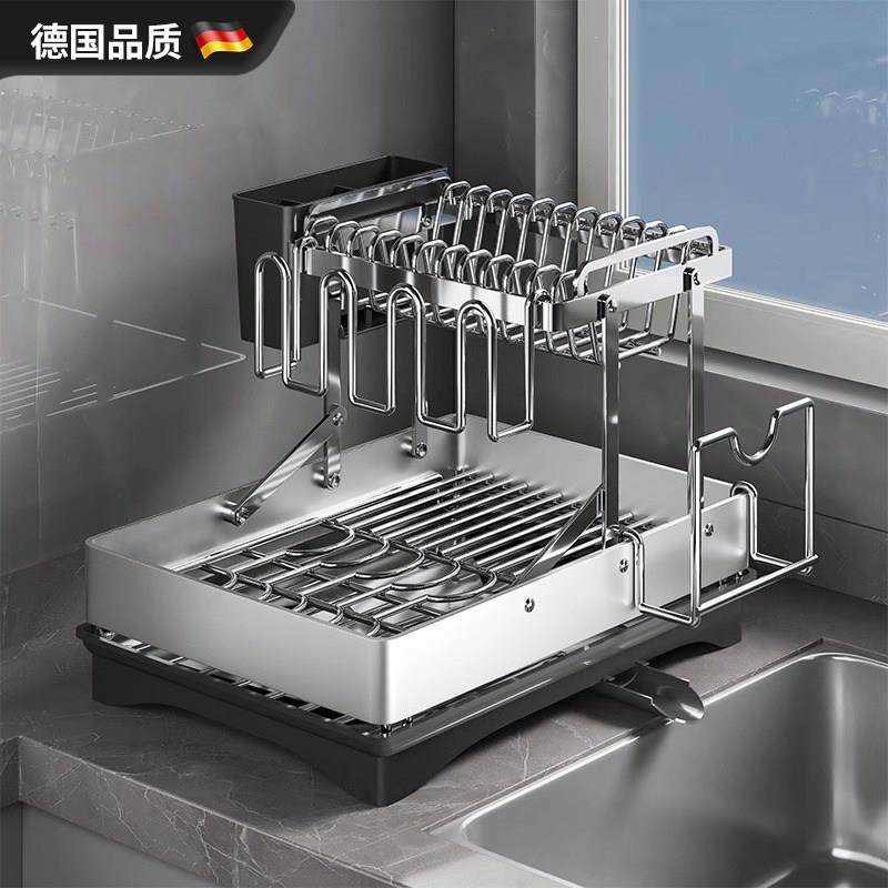 德国不锈钢碗碟收纳层架沥水碗盘架碗盘柜碗筷沥水架厨房置物架放,厨房/烹饪用具,厨房置物架/置物柜/角架,淘宝优惠券,粉丝福利购,淘宝优惠卷