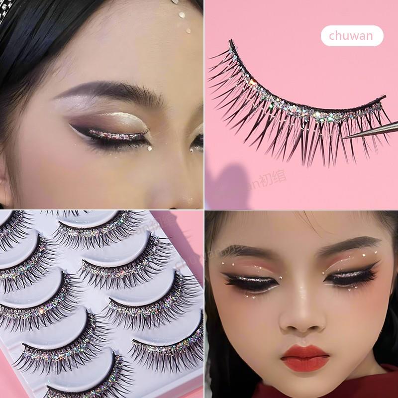 氏儿童六一舞台妆专用闪片假睫毛浓密纤长自然拉丁舞舞台表演