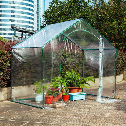 尖顶小暖房植物温室保温棚花卉草莓阳台露台保温防冻保湿防雨温室