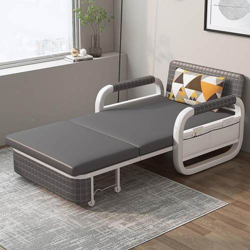 家A1两0L超纤皮沙发床多功能可折叠用用伸缩单人办公质102-1抽拉