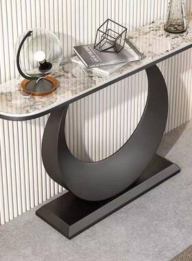 轻意式岩板代玄关桌景端台入户柜现简约奢客厅TXI靠墙窄桌条案