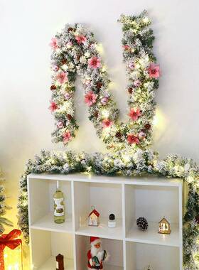 圣诞藤条花植绒圣诞藤圈白色圣诞树环落诞m无品牌/雪2.7加密圣节