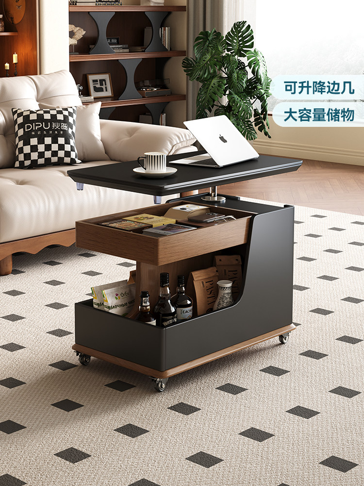狄普复古风沙发边几边柜小推车简约可移动茶几小桌子客厅置物架