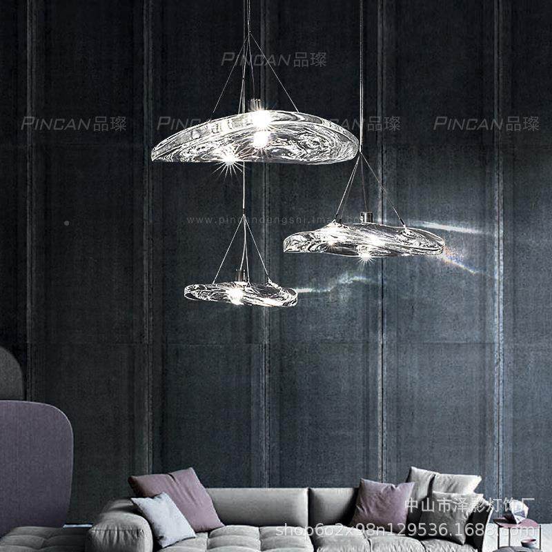 新款餐厅飞碟荷灯意大设计师客厅吧复利式楼梯间透明玻璃S2006-15