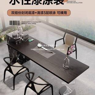 意旋转亚实克力木茶ZOL桌嵌入式 茶盘烧水创壶一体茶客台办公会泡