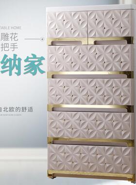 加厚欧式收纳柜抽式储物柜塑料大号五斗柜26045屉儿宝宝衣整理童