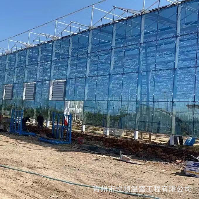 现代智能中控钢化玻璃温室大棚