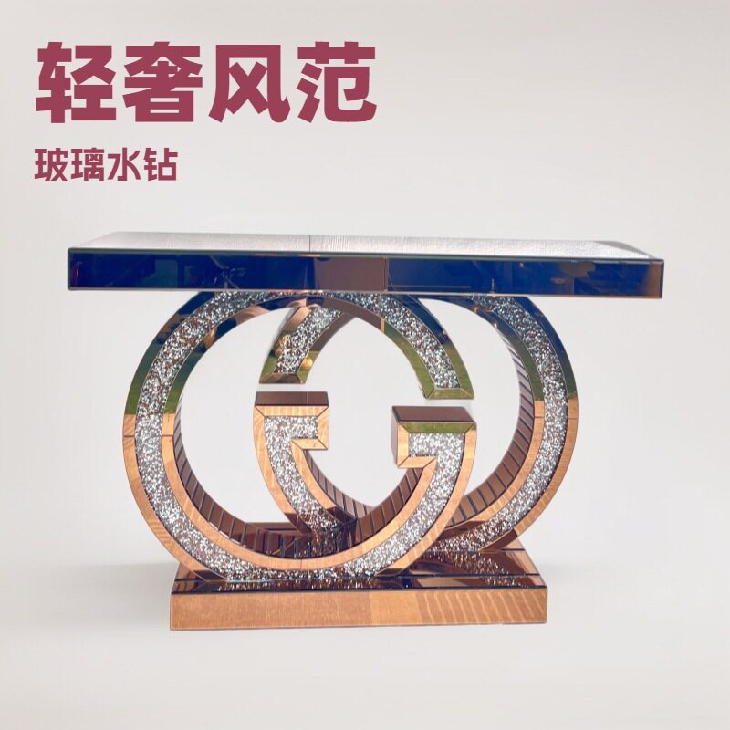 轻奢玄关柜现代简约家具镜面装饰隔断入户玄关台