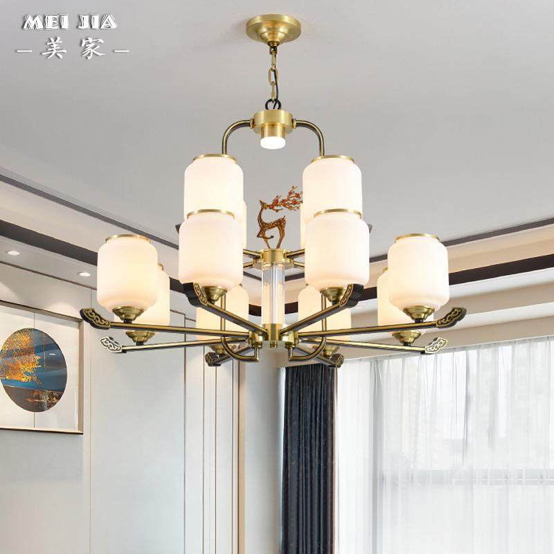 中式客厅灯吊铜卧室餐厅灯复式楼简0699全约大别厅房间吊灯墅大气,家装灯饰光源,智能吊灯,淘宝优惠券,粉丝福利购,淘宝优惠卷