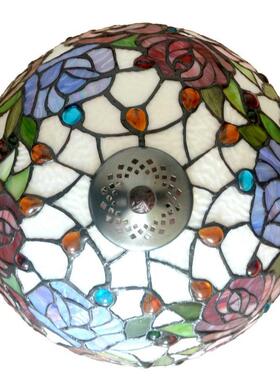 直销12寸玫瑰花33905园凡尼彩帝玻欧家式婚房装居饰卧室床头台灯