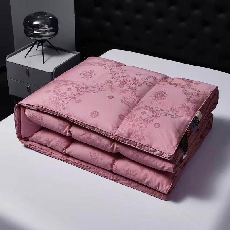 全棉提花高密提被壳双层不跑毛充绒被芯羽绒被芯被品壳半成自花防