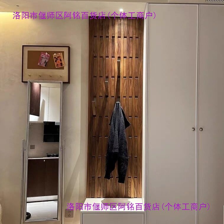 实木壁挂衣帽架钢琴键装饰