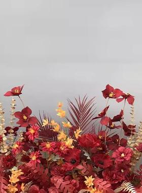 婚庆地排花仿F967HTTT真礼花艺婚现场式布置花装饰假花路引交车仪