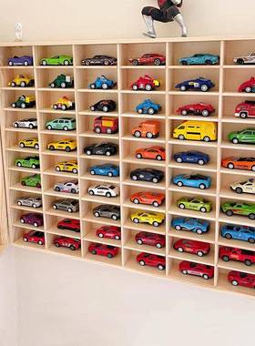 小气车收纳壁展卡示架火风NQB轮多美汽车挂玩具车收纳盒多格实木