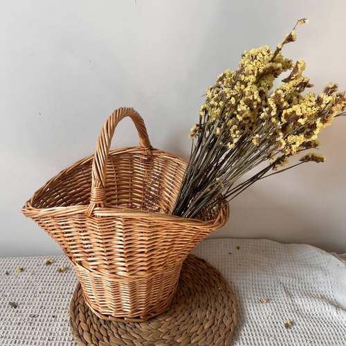 藤CL002果编花篮手工编织粗加篮子园家具花店杂货店水收艺纳篮柳