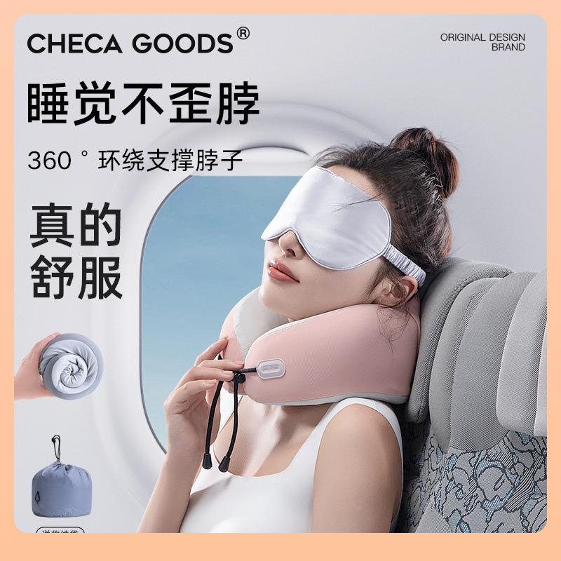 u型枕护记颈忆棉脖子靠枕头飞机汽Fh(h(#gx车途旅游长旅便携午睡