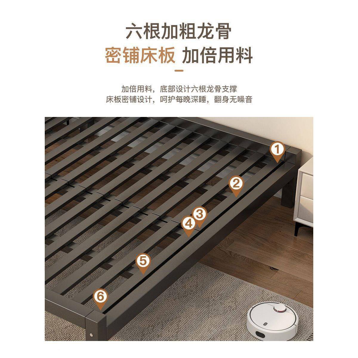 1现简约家589用双人铁艺床租网加粗加厚出屋铁床米5铁架床红人床