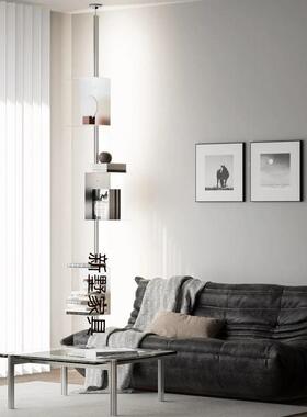 顶天立地置书架铝型材不锈TSZ钢落地架家用展示架收纳架物储物列