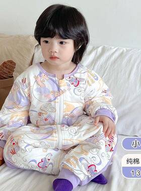 冬季新款CD100547加厚袋6到2岁中大睡1童中厚连体分式腿防踢被防