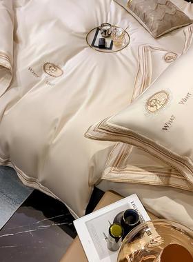 新款16支长绒棉棉四件套纯贡被缎套kl.2021床单全棉三件套0床上用
