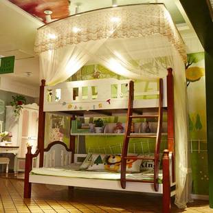 缩子床蚊帐上F75H66H5下铺床衣柜床母1.2 1伸.35M1.5米儿低童双层