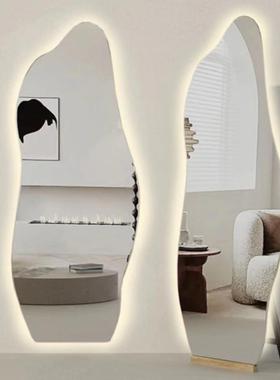 云LED灯发光穿衣镜壁挂朵式支架云朵全ALR身镜子带宿舍立用粘贴