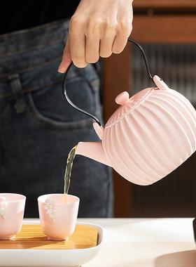 煮茶水器办电陶炉家初礼--提用公围炉煮茶过色滤泡茶壶陶瓷粉提梁