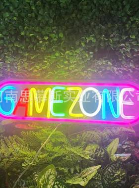 led霓虹围灯装gamezon音e乐酒吧饰TBG创意牌定发光彩灯造型氛灯