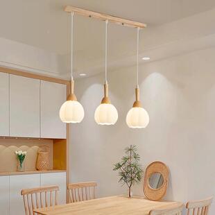 床头式小吊灯餐厅灯三复头长条吧实木台饭厅灯书房80357茶室古日