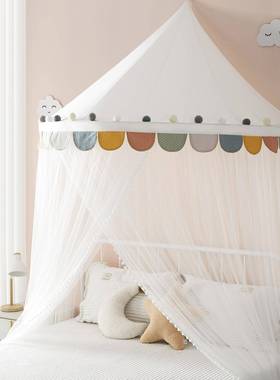 3K儿童室内公Y主风吊顶圆顶安装1.AL1010555/1免8米.女男孩家用蚊